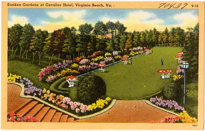 Sunken gardens at Cavalier Hotel, Virginia Beach, Va.
