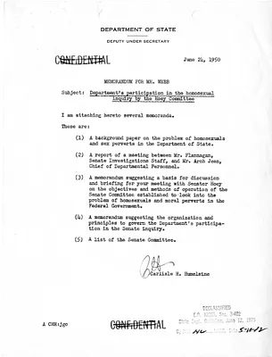 Memorandum from Carlisle H. Humelsine to James Webb