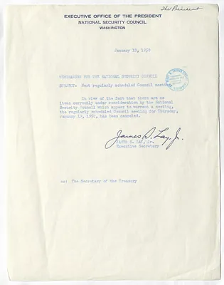 Memorandum from James S. Lay, Jr. to the National Security Council