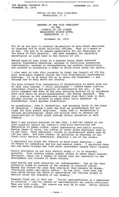 Remarks of the Vice President at the Council of 100 Dinner, Washington Hilton Hotel [Speeches by Others]