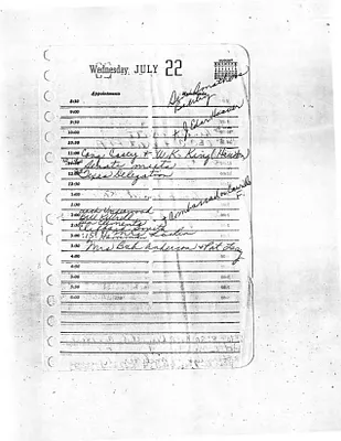 Lyndon Johnson's 1959 Desk Diary, beginning 7/22/1959