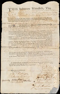 Mary Gordon indentured to apprentice with Daniel McCarthy of Roxbury, 4 August 1785