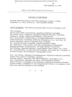 Meeting with Black Mayors and Black Republican Leaders [Meeting Attendee List]