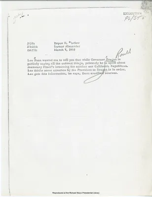 REAGAN, RONALD (GOV.) 1971