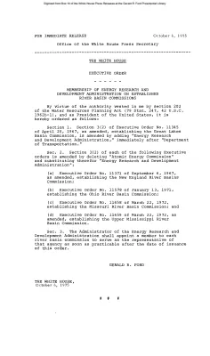 Executive Orders No. 11345, 11371, 11578, 11658, and 11659 are Amended Relating to Energy Research and Development Administration [Executive Order]
