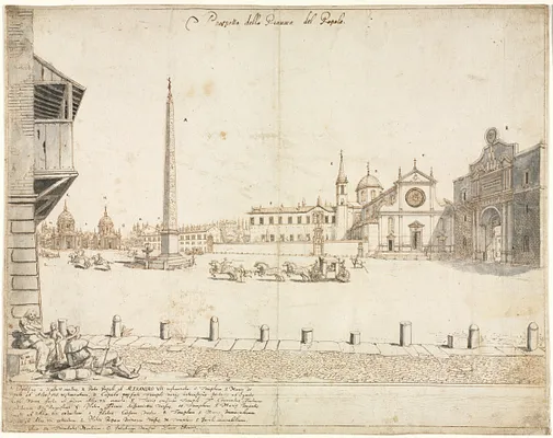 Eighteen Views of Rome: The Piazza del Popolo (recto)