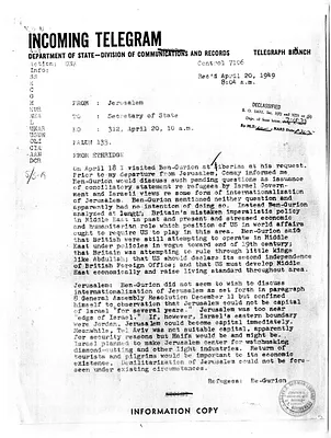 Telegram from William C. Burdett, Jr. to Secretary of State Dean Acheson
