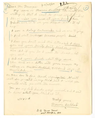 Letter from Marvin Burkhead to President Harry S. Truman