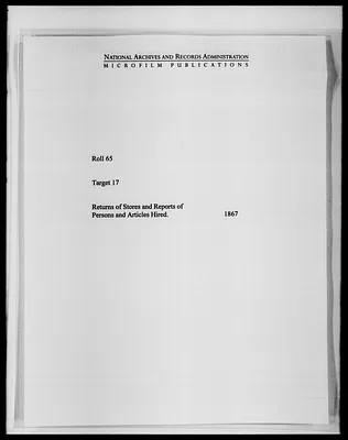 Returns of Stores and Reports of Persons and Articles Hired