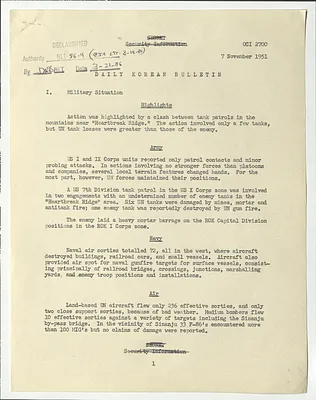 Memorandum, Daily Korean Bulletin