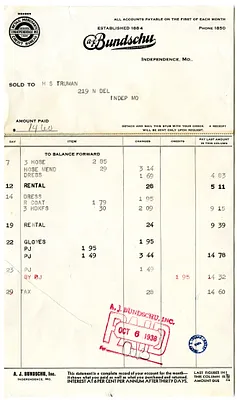 Bill from A. J. Bundschu, Inc.
