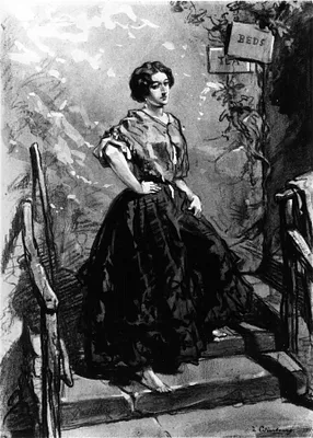 Young Woman Standing on Steps