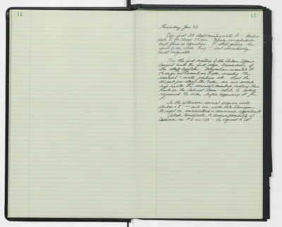 Handwritten journal entry for January 23, 1969