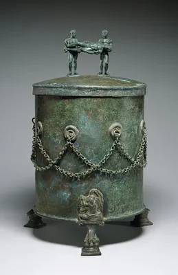 Cista Depicting a Dionysian Revel and Perseus with Medusa's Head