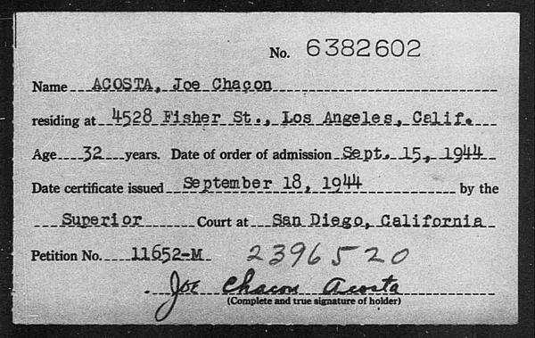 Acosta, Joe Chacon - 1944