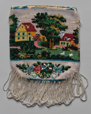 Beaded Bag (landscape scene)