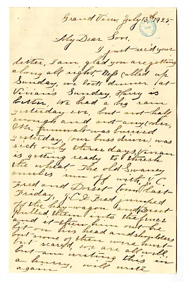 Letter from Martha Ellen Truman to Harry S. Truman