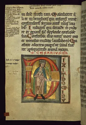 Initial ""D"" with St. Cesarius of Terracina