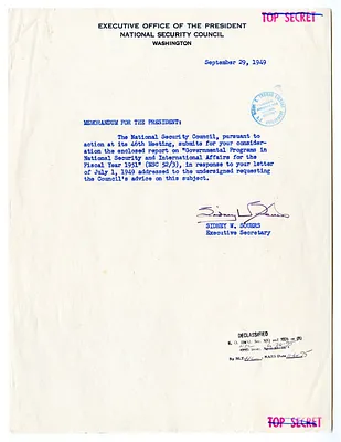 Memorandum from Sidney Souers to President Harry S. Truman