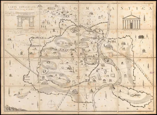 Carta topografica dell'antichità di Roma