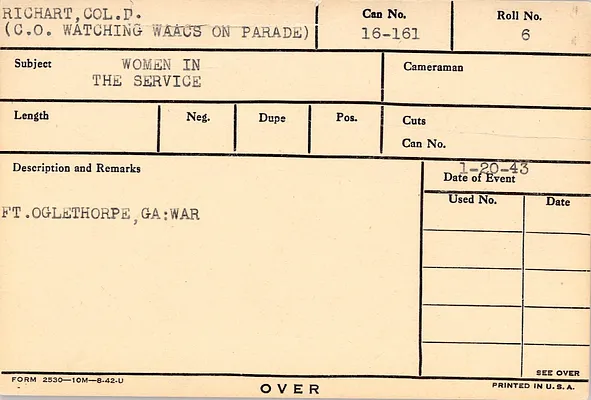Personalities: Richart, Col. D. – Rockwiller, Joseph 1st Lt.