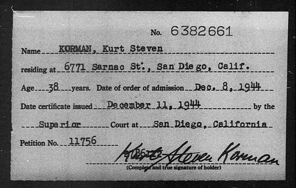 Korman, Kurt Steven - 1944