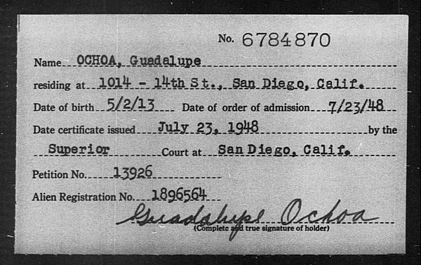 Ochoa, Guadalupe - 1948