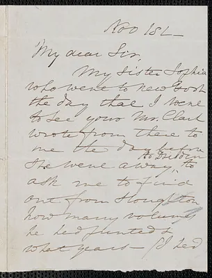 Elizabeth Palmer Peabody autograph letter signed to [James Thomas Fields], 1 November [1868]