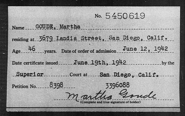 Goude, Martha - 1942
