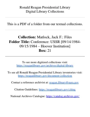 Conference: USSR [09/14/1984-09/15/1984 – Hoover Institution]