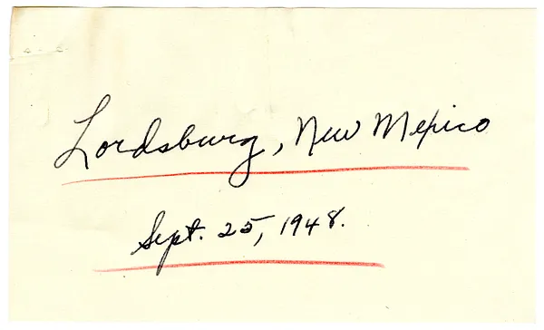 Press Release, Speech of President Harry S. Truman, Lordsburg, New Mexico