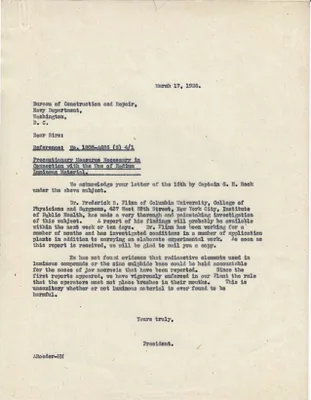 Letters Sent, March 17, 1926