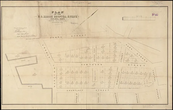 Plan of the U.S. Marine Hospital estate Chelsea, Mass