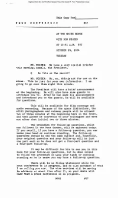 Press Secretary Briefings, 10/29/74