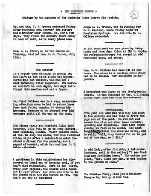 Newsletter, "The Henhouse Squawk"
