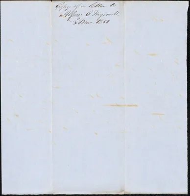 Copy of a letter from George Coffin to Alfred O. Ingersoll, 3 March 1851