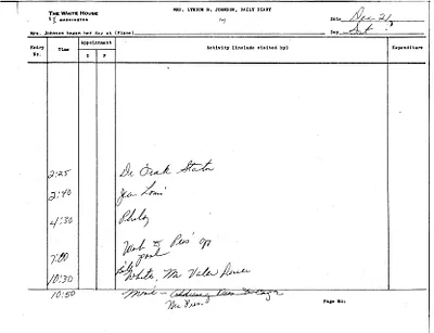 Lady Bird Johnson's Daily Diary Entry, 12/21/1963