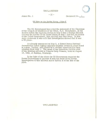 US Note to the Soviet Union - May 6