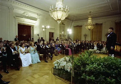 Opera Singer Sherrill Milnes Receiving Applause from the Audience following His Performance during the Entertainment Portion of a State Dinner Honoring Prime Minister Malcolm Fraser of Australia