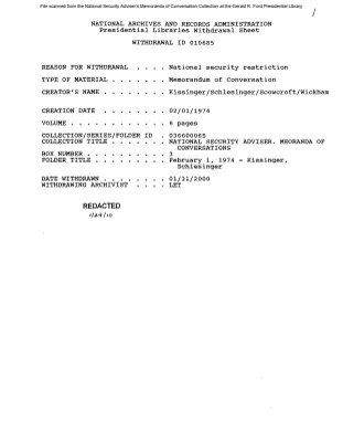 February 1, 1974 - Kissinger, Schlesinger