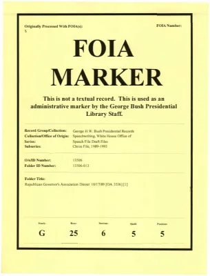 Republican Governor's Association Dinner 10/17/89 [OA 3536] [1]