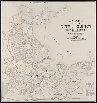 Map of the city of Quincy, Norfolk County