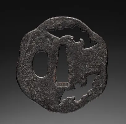 Sword Guard (Tsuba) with Bats