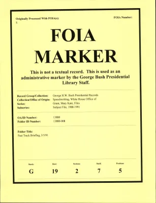 Fast Track Briefing 3/5/91 [OA 4424]