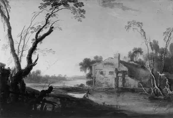 River Landscape with Fishermen