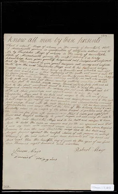 Deed of property in Brewster sold to Theophilus Mayo of Orleans by Robert Mayo of Orleans