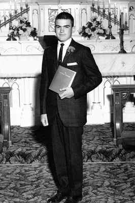 Young Man in Church, Cedar Falls, 1962