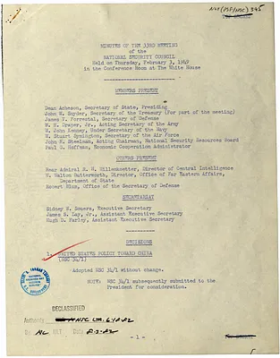 Minutes of the Thirty-Third Meeting of the National Security Council