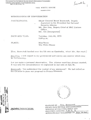 July 24, 1973 - Scowcroft, PRC Officials