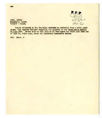 Cross Reference Memorandum